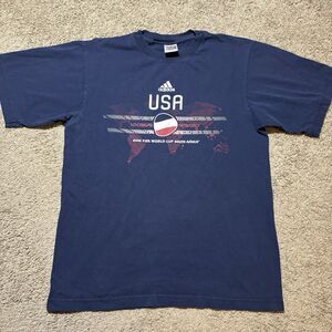 Adidas USA Soccer Navy T-Shirt 2010 World Cup South Africa Mens M FIFA USMNT
